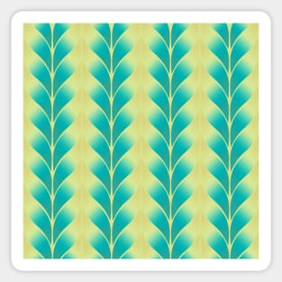 Blue Yellow Leaf Tile Pattern Sticker